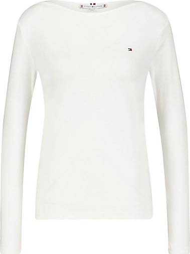 TOMMY HILFIGER Damen Langarmshirt SLIM CODY RIB SLASH-NK LS in weiß  bestellen - 16363602 | Basic-Shirts