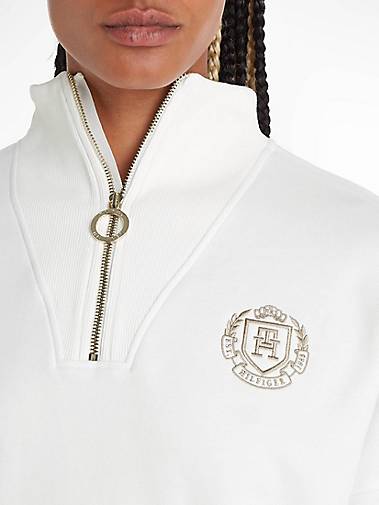- 29088101 weiß bestellen TOMMY RLX Sweatshirt cropped in Damen HILFIGER 1/2 CREST ZIP