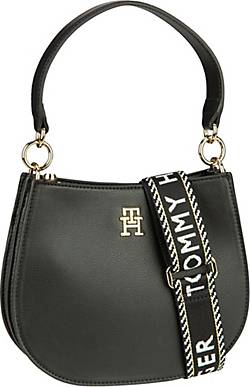 TOMMY HILFIGER, Handtasche Tommy Life Med Crossover Sp23 in schwarz, Henkeltaschen für Damen