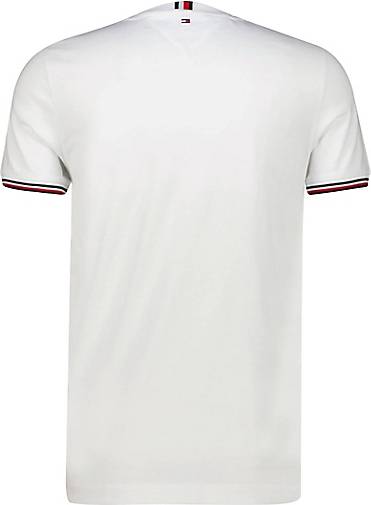 TOMMY HILFIGER Herren T-Shirt TOMMY LOGO TIPPED TEE Slim Fit in weiß  bestellen - 16484502