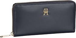 TOMMY HILFIGER, Langbörse Iconic Tommy Large Ziparound Fa22 in dunkelblau, Geldbörsen für Damen