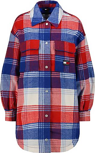 TOMMY-JEANS Damen Hemdjacke TJW RWB CHECK WOOL BLEND SHACKET