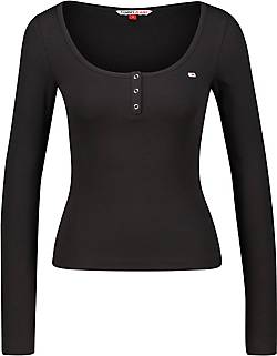 TOMMY-JEANS Damen Langarmshirt TJW SLIM BUTTON RIB C-NECK LS TOMMY-JEANS Damen Langarmshirt TJW SLIM BUTTON RIB C-NECK LS