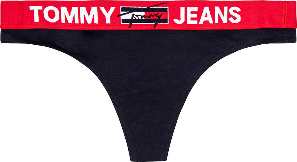 TOMMY-JEANS, Unterwäsche Bikini String Logo Big W in schwarz/rot, Wäsche für Damen