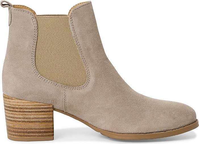 Boots Beige Chelsea Boots Mit Blockabsatz Stiefelette Dame Tamaris