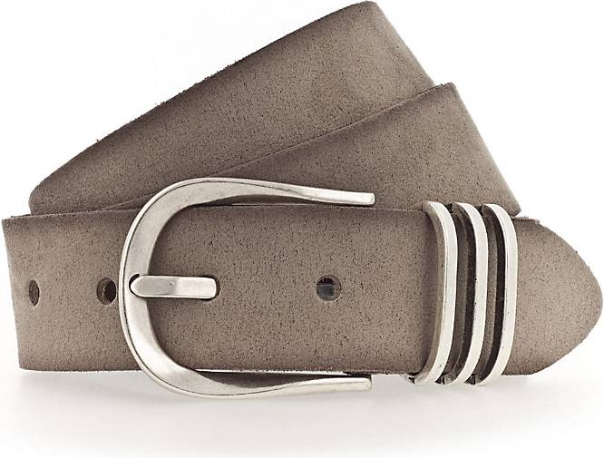 Tamaris Damen Gürtel 40mm - Pflanzlich Gegerbtes Leder Mit Silberschließe