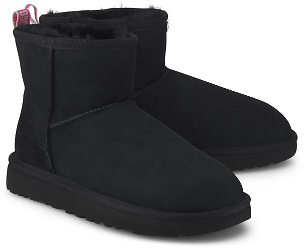 UGG Mini Classic Boot With Neon Logo Taping In Black And Pink | lupon ...