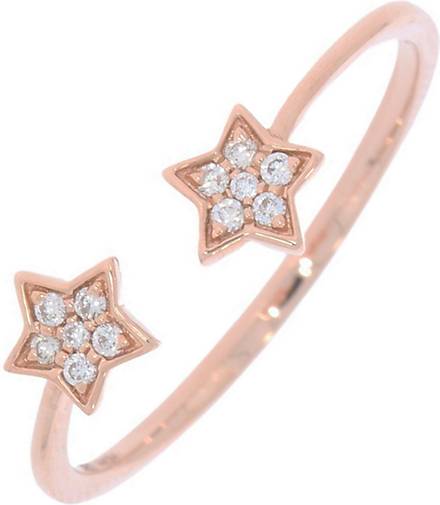 XEN Ring "Sterne mit 12 Diamanten 0,06 ct 585 Rotgold" XEN Ring "Sterne mit 12 Diamanten 0,06 ct 585 Rotgold"