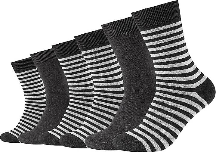 27157701 6er-Pack - weichem Comfort geringelt mit Socken camano in bestellen Komfortbund dunkelgrau