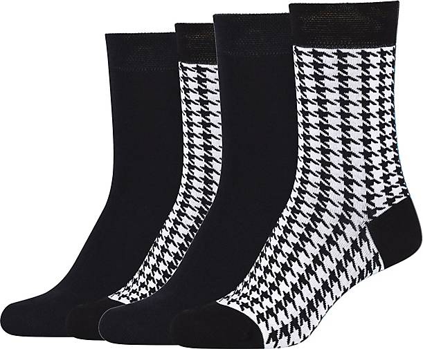 camano in Bio-Baumwolle in 4-tlg.) schwarz modernem (Pack, bestellen Hahnentritt 27158501 ca-soft - Design Socken mit