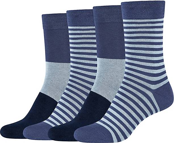 camano Socken ca-soft stripes im praktischen 4er-Pack in blau bestellen -  27165002
